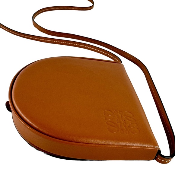 LOEWE Tan Leather Mini Heel Crossbody Pouch Bag Made in Spain - Picture 3 of 13